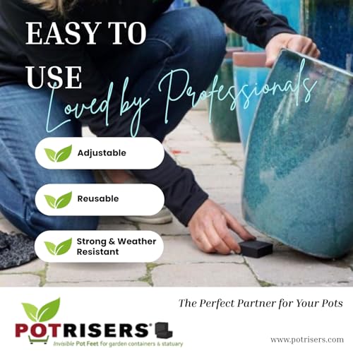 12 Pack Large 2" Wide x 3/4" Tall Value Pack | Invisible Pot Feet & Plant Risers | Drainage & Airflow for Planters, Pots, Garden Decor | Patios, Decks, Gardens - view 4