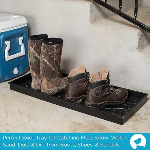 Large Rubber Boot Tray, Black, 34x14in - view 6