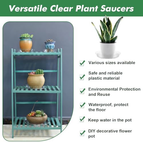 60 Pack 6 Inch Plant Saucer Clear Plant Saucers for Indoors Flower Pot Saucers Small Plants Plate Dish Succulent Pot Saucer Plants Trays for Pots Bulk Plastic Tray for Flower Cactus Nursery Pots - view 6