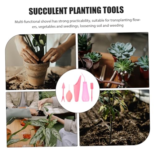 Pink PVC Bonsai Tools Set for Succulents, Anti-Rust Portable Gardening Kit - view 6