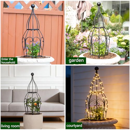 26” Metal Garden Obelisk Trellis Sturdy Support for Climbing Plants - view 6