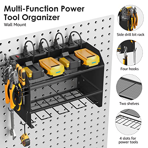 Wall Mount Modular Tool Charging Organizer, Black, 1 Pack, 3 Tier. - view 5