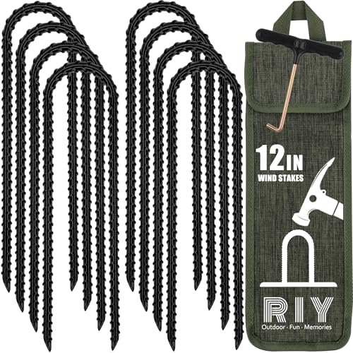 Trampoline Stakes Anchors High Wind Heavy Duty Tent Stakes 12 Inch Ground Anchor Trampoline Accessories with T Hook