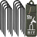 Trampoline Stakes Anchors High Wind Heavy Duty Tent Stakes 12 Inch Ground Anchor Trampoline Accessories with T Hook