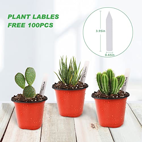 4" Small Plastic Plant Nursery Pots 100Pcs with Labels - view 5