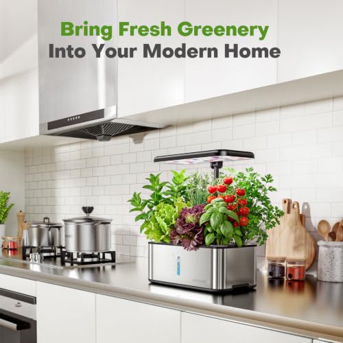 Hydroponics Growing System: 10 Pods Stainless Steel Garden - view 2