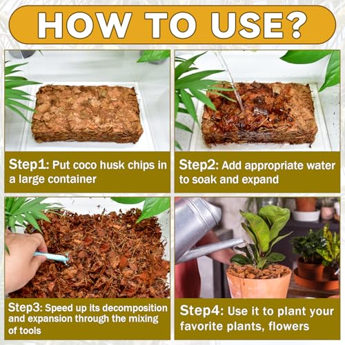 6 Pack Coco Husk Chips for Plants, 6.6LB - view 5