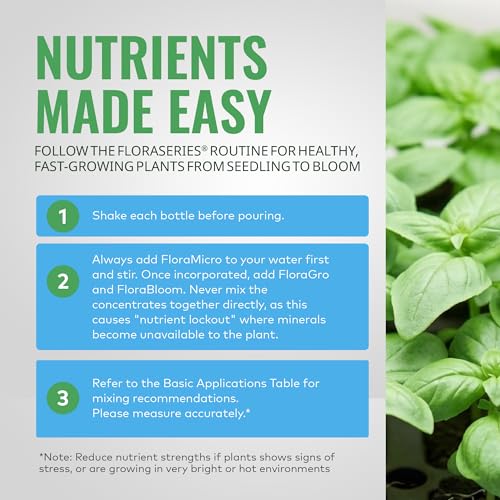 FloraSeries Hydroponic Nutrient Fertilizer System Trial Pack with FloraMicro, FloraBloom and FloraGro, 1 qt. - view 5