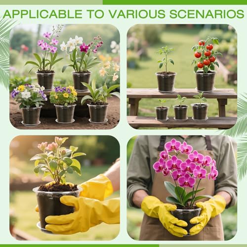 25 Pack 7/6/5/4/3 Inch Clear Nursery Pots with Drainage Trays - view 6