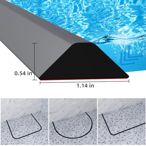 39 Inch Collapsible Shower Water Dam, Shower Threshold Water Stopper Barrier and Retention System and Keeps Water Inside Threshold Dry and Wet Separation, Suitable for Bathroom & Kitchen - view 2