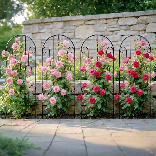 4 Pack Arched Iron Trellis, 45" H x 15.9" W, Decorative Scrollwork - view 4