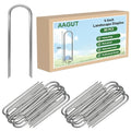U Shaped Garden Stakes 4 Inch, Galvanized Landscape Staples for Tube