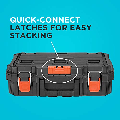 By BLACK+DECKER BLACK+DECKER BDST60500APB Stackable Storage System - 3 Piece Set (Small, Deep Toolbox, and Rolling Tote) - view 5