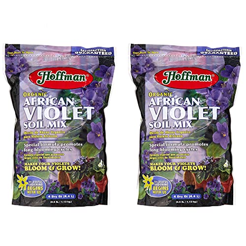 Organic African Violet Soil Mix to Promote Long Blooming Cycles and Increase Plant Growth, 4 Dry Quarts, 2 Pack