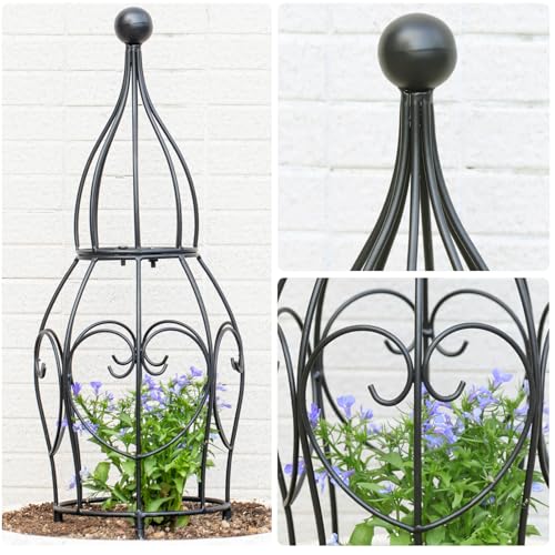 26” Metal Garden Obelisk Trellis Sturdy Support for Climbing Plants - view 3
