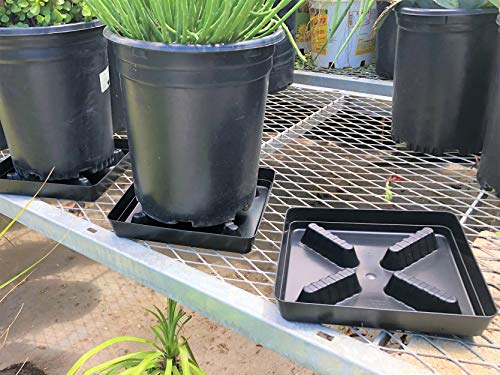 Square Plant Saucer Plastic Plant Trays with Plant Riser Pot Elevator for Indoor Plant pots and Outdoor Potted Plants Planter Tray Water Drainage drip Tray 13-inch (5-Pack) - view 6