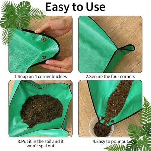 Repotting Mat,Waterproof Plastic Potting Mat,Gardening for Indoor Plant Transplanting,Dirt Control,Soil Change,Gift for Plant Lovers Green - view 6