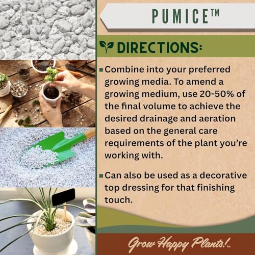 Horticultural Pumice - Lightweight, All-Natural Volcanic Rock Soil Amendment to Improve Drainage, Aeration & Maintain Moisture Balance – Filtered 3/8" to 1/4" - 1 Quart - view 5