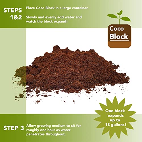 Home and Country Triple Washed Compressed Coco Coir Brick (40 LBS) - Coco Fiber is an Ideal Compost Starter for Your Home Garden. Coco Coir Bricks Provide Organic Alternative to Peat Moss for Plants. - view 3