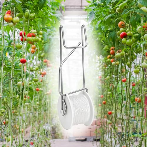 24 Pack Tomato Roller Hooks with 49.2 Feet String and 240 Pcs Clips for Tomato Support Trellis, Grape, Climbing Plants, Greenhouse, Flower Vine, Garden Twine Crop - view 7