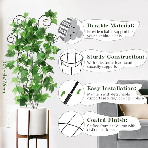 4PCS 30" Trellis for Climbing Plants Outdoor,Rustproof Metal Support - view 3
