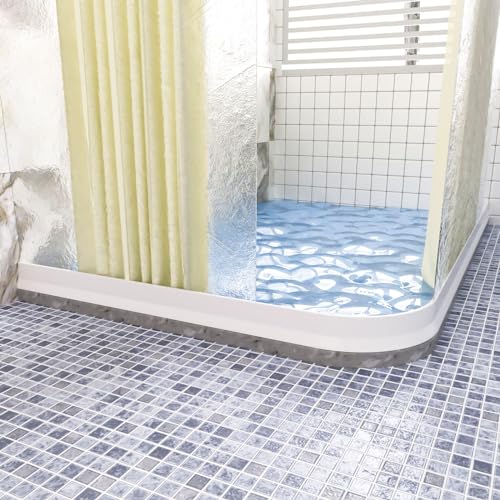 3"H Shower Threshold Water Dam, Shower Water Guard (59 inch, White) - view 4