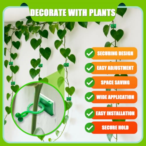 100Pcs Wall Plant Climbing Fixer Clips for Wall Vines Traction Fixing,Green - view 3