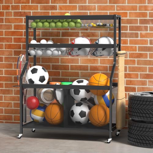 Sports Equipment Organizer, Golf Bag Stand w/Ski & Ball Storage - view 7