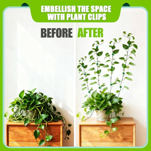 100Pcs Wall Plant Climbing Fixer Clips for Wall Vines Traction Fixing,Green - view 2