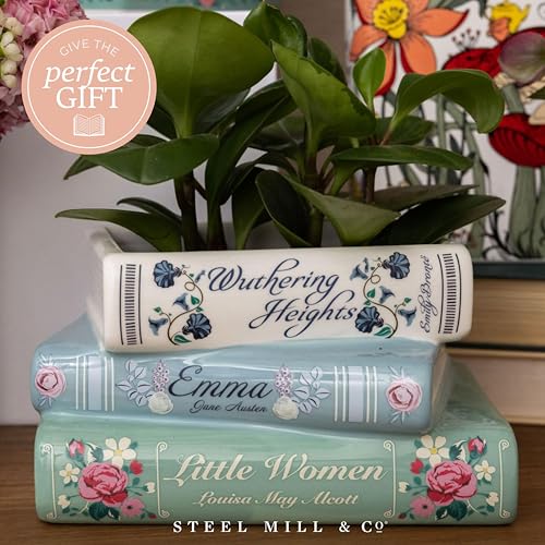 Steel Mill & Co. Book-Shaped Ceramic Decorative Planter, Classic Titles - view 5