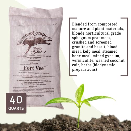 Fort Vee - Organic Potting Soil Mix | High-Nutrient Compost-Based Soil for Indoor & Outdoor Container Seed Starting, Plants & Vegetables Organic Gardening | 2 Pack - 40 Quarts - view 3
