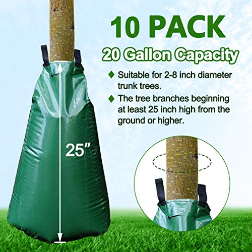 10 PCS 20 Gallon Tree Watering Bags Reusable Heavy Duty Slow Release Tree Irrigation System for Trees, Premium PVC Tree Drip Irrigation Bags - view 4