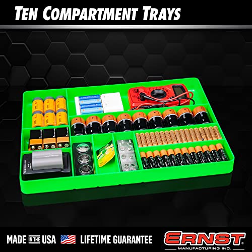 Ernst MFG 10 Compartment Drawer Organizer: Heavy Duty Stackable Tray for Automotive Tool Organization -Low Profile Toolbox - Nuts and Bolts, Tools, Parts, Easy to Clean - Black - Made in the USA - view 5