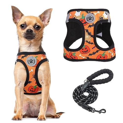 Halloween Dog Harness Medium Sized and Leash Set,No Pull Pet Vest