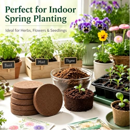 12pcs Large Coco Coir Pellet 100mm Seed Soil Pod Discs for Planting - view 5
