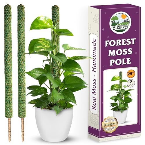 2 Pack 25" Mesh Moss Pole for Climbing Plants, Pre-Made Moss Pole