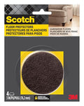 Felt Pads, 4 Pads, Circle, Brown, 3 in x 3 in
