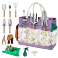 22Pcs Gardening Tools Set for Women Heavy Duty Garden Hand Tool Kit,Birthday Gifts for Mom Wife Grandma Beginner Gardening Accessories with Large Tote Bag/Shovel/Repotting Mat/Plant Labels/Gloves