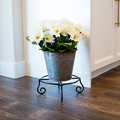 Piazza Flower Pot Plant Stand, Small,Black - view 5