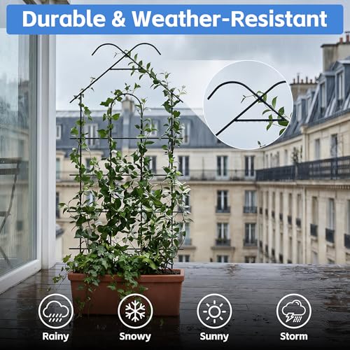 4 Pack 24" Metal Garden Trellis for Climbing Plants Outdoor - view 5