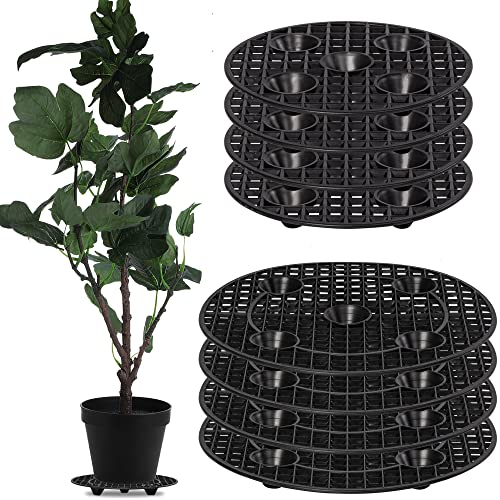 8Pcs Plant Stand Indoor Outdoor, Plant Level Pot Elevator- 2 Size Plant Riser Holder Plastic Floor Protector Plant Trivet, Heavy Planter Holder for Prevent Rot and Damage on Patio & Deck(7.9"&11.8")