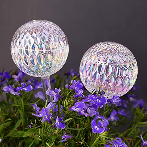 Glass Plant Self Watering Globes 2-Pack Pearl Luster Iridescent