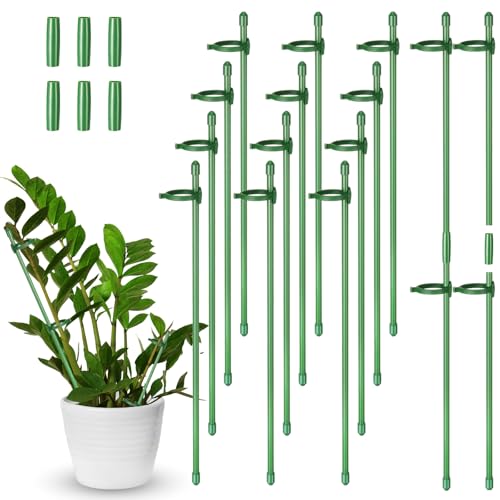 12 Pcs 12 Inch Adjustable Plant Support Stakes for Indoor, Green
