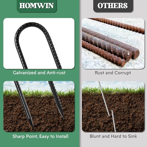 12 inches 12-Pack Trampoline Stakes Anchors High Wind Stake Heavy Duty U Hooks for Ground Lawn Garden Yard Stakes for Decorations Swing Set Shed - view 4