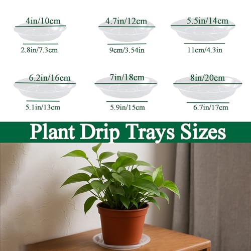 30 Pack Clear Plant Saucer 4.7 Inches Plastic Drip Trays to Catch Water - view 2