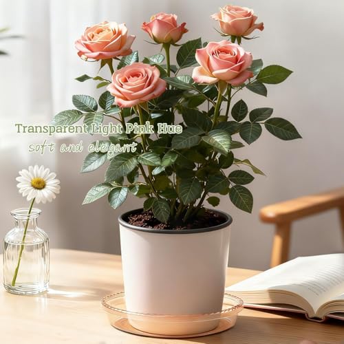 9 Pack Plant Saucers (6inch /8inch /10inch) Multiple Color Plant Trays for Indoor Outdoor Plastic Flowerpot Saucers Thicker Plant Water Catcher Drip Trays for pots -Green/Yellow/Pale Pink - view 2