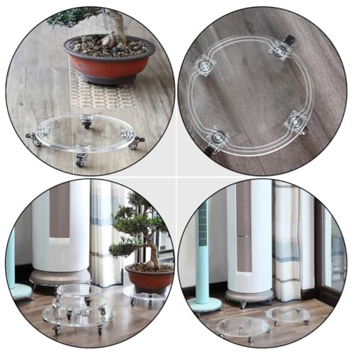 Acrylic Plant Pot Support Tray with Wheels for Moving Containers - view 3