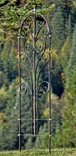 Scroll Garden Trellis 73.5"H, Freestanding Heavy Duty Iron 34 lbs - view 4