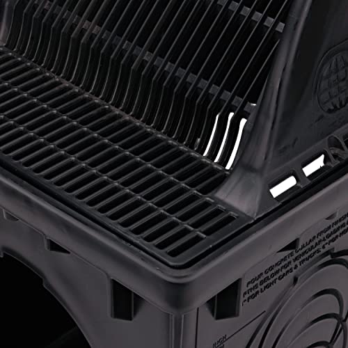 1200DSG Square Catch Basin Drain Downspout Grate, Fits 12-Inch Square Catch Basin Drain, Riser, or Low-Profile Adapter, 12-Inch, Plastic, Black - view 4