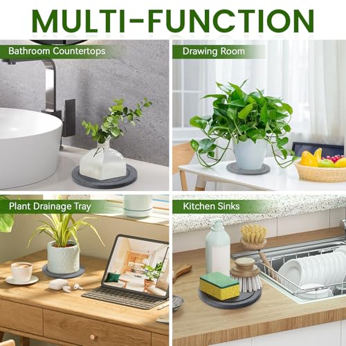 3 PCS Round 5.9" Diatomite Plant Saucers for Indoors, Plant Plate - view 6